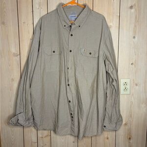 Carhartt Men's Button-Down Work Shirt in Khaki/Tan